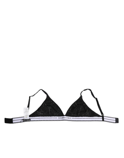 Dolce & Gabbana Schwarzer Spitzen-Dreieck-Bralette Kabellose Unterwäsche
