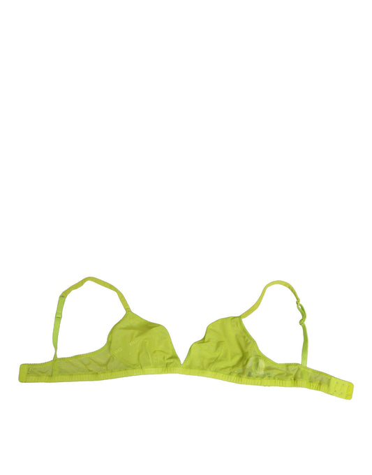 Dolce & Gabbana Gelb Grün Nylon Soft Cup BHs Unterwäsche