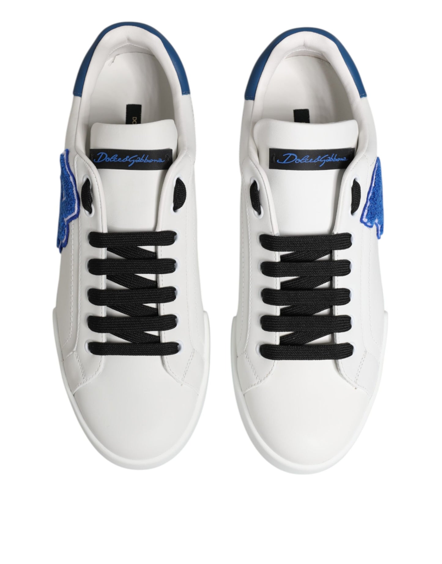 Dolce & Gabbana Weißes Leder DG Logo Low Top Sneakers Schuhe