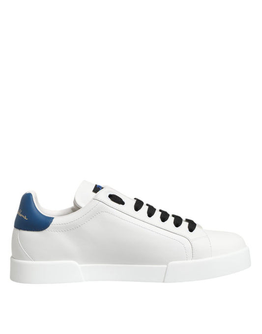 Dolce & Gabbana Weißes Leder DG Logo Low Top Sneakers Schuhe