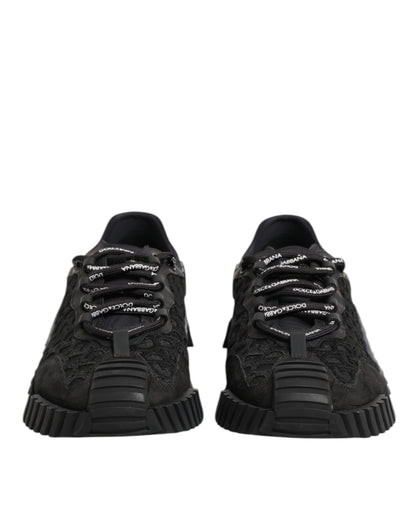 Dolce & Gabbana Schwarz Logo Lace Low Top NS1 Sneaker Schuhe