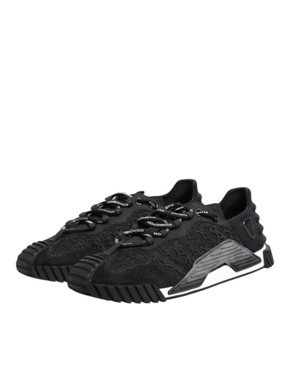 Dolce & Gabbana Schwarz Logo Lace Low Top NS1 Sneaker Schuhe