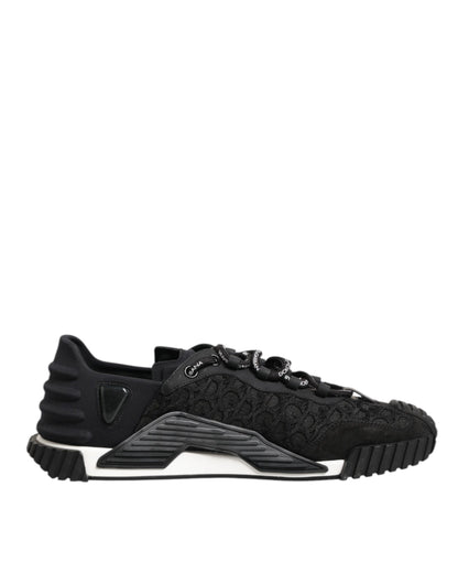 Dolce & Gabbana Schwarz Logo Lace Low Top NS1 Sneaker Schuhe