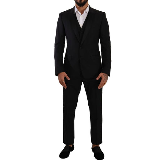 Dolce & Gabbana Schwarzer Wollanzug