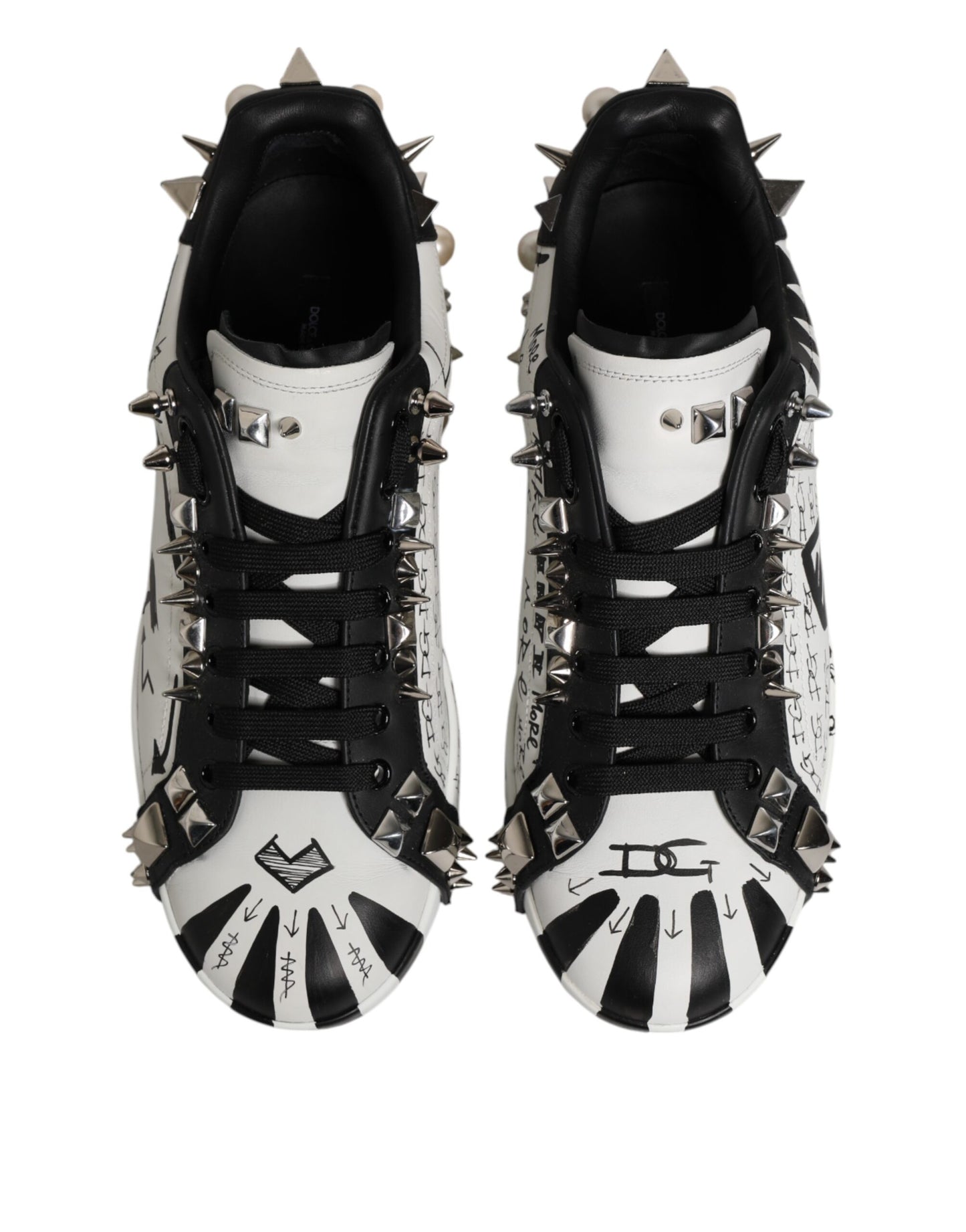 Dolce & Gabbana Weiß Portofino Nieten Männer Turnschuhe Schuhe