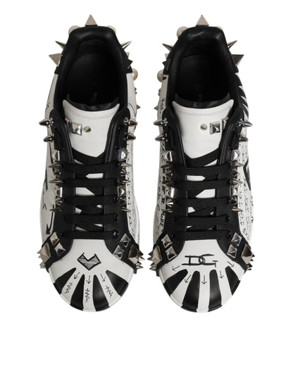 Dolce & Gabbana Weiß Portofino Nieten Männer Turnschuhe Schuhe