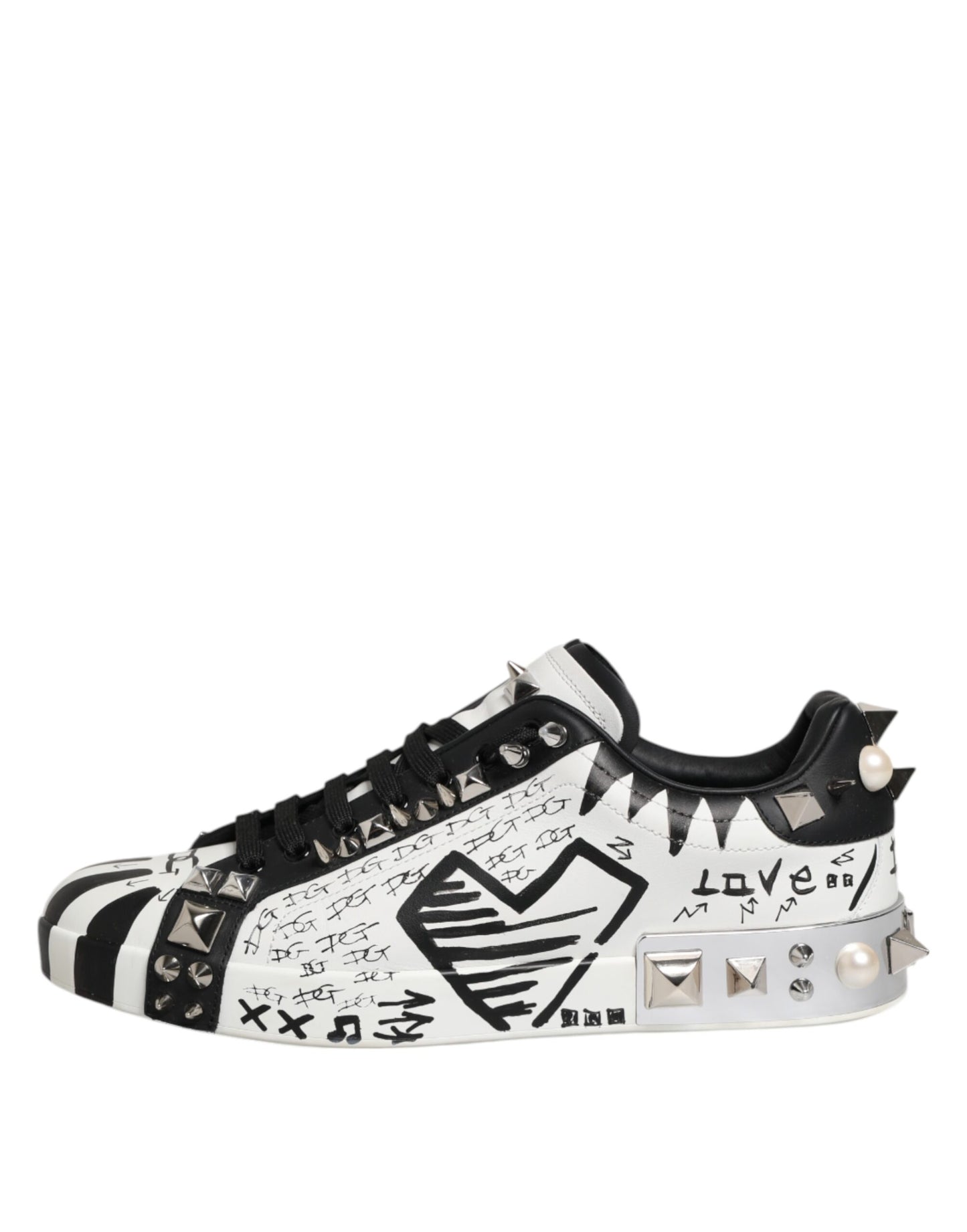 Dolce & Gabbana Weiß Portofino Nieten Männer Turnschuhe Schuhe