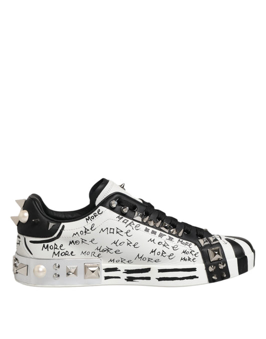 Dolce & Gabbana Weiß Portofino Nieten Männer Turnschuhe Schuhe