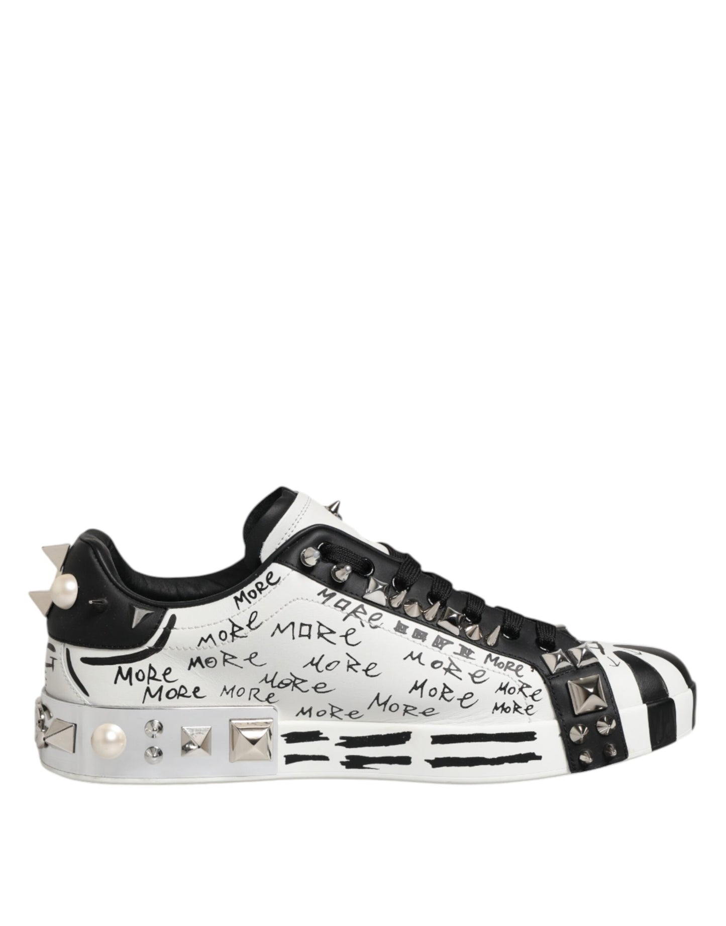 Dolce & Gabbana Weiß Portofino Nieten Männer Turnschuhe Schuhe