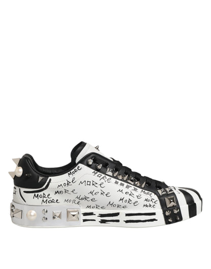 Dolce & Gabbana Weiß Portofino Nieten Männer Turnschuhe Schuhe