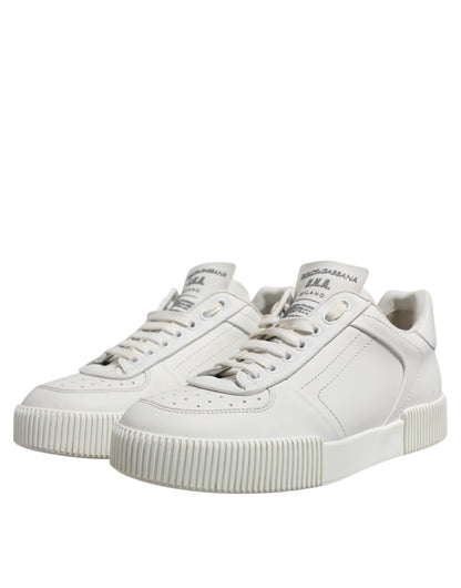Dolce & Gabbana Weiß Leder MIAMI Low Top Turnschuhe Schuhe