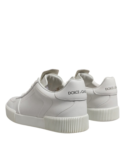 Dolce & Gabbana Weiß Leder MIAMI Low Top Turnschuhe Schuhe