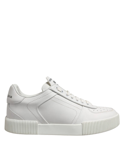 Dolce & Gabbana Weiß Leder MIAMI Low Top Turnschuhe Schuhe