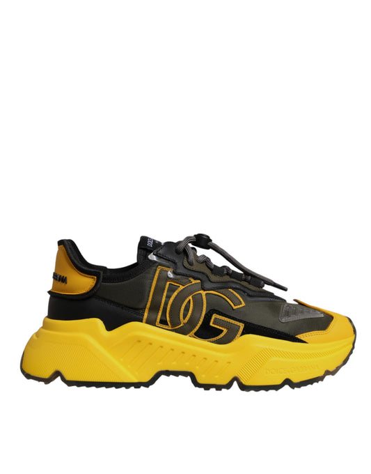 Dolce & Gabbana Schwarz Gelb Daymaster Low Top Sneakers Schuhe