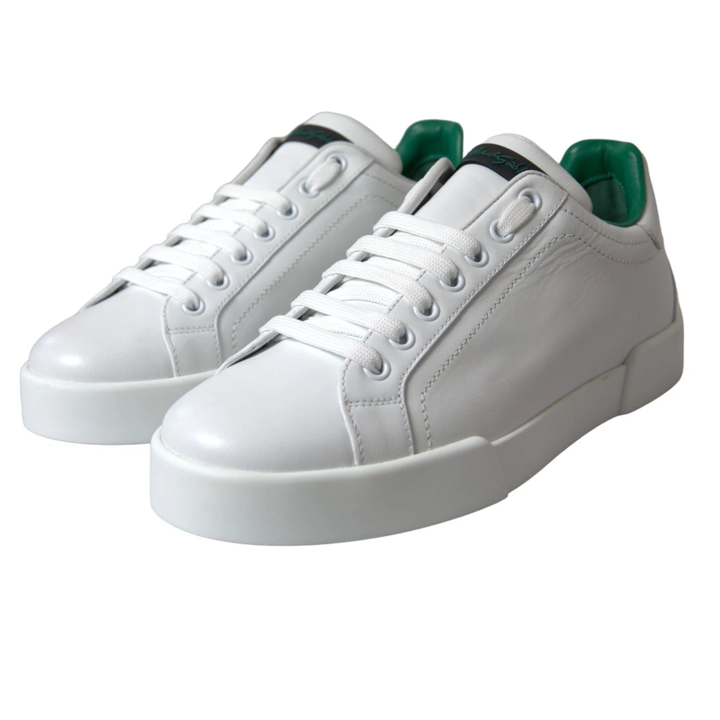 Dolce & Gabbana Weiße Kalbsleder Low Top Sneakers Schuhe