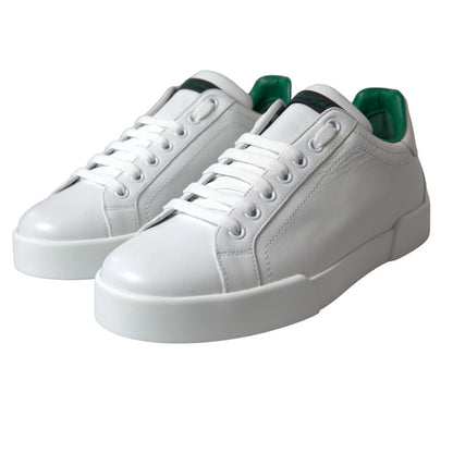 Dolce & Gabbana Weiße Kalbsleder Low Top Sneakers Schuhe