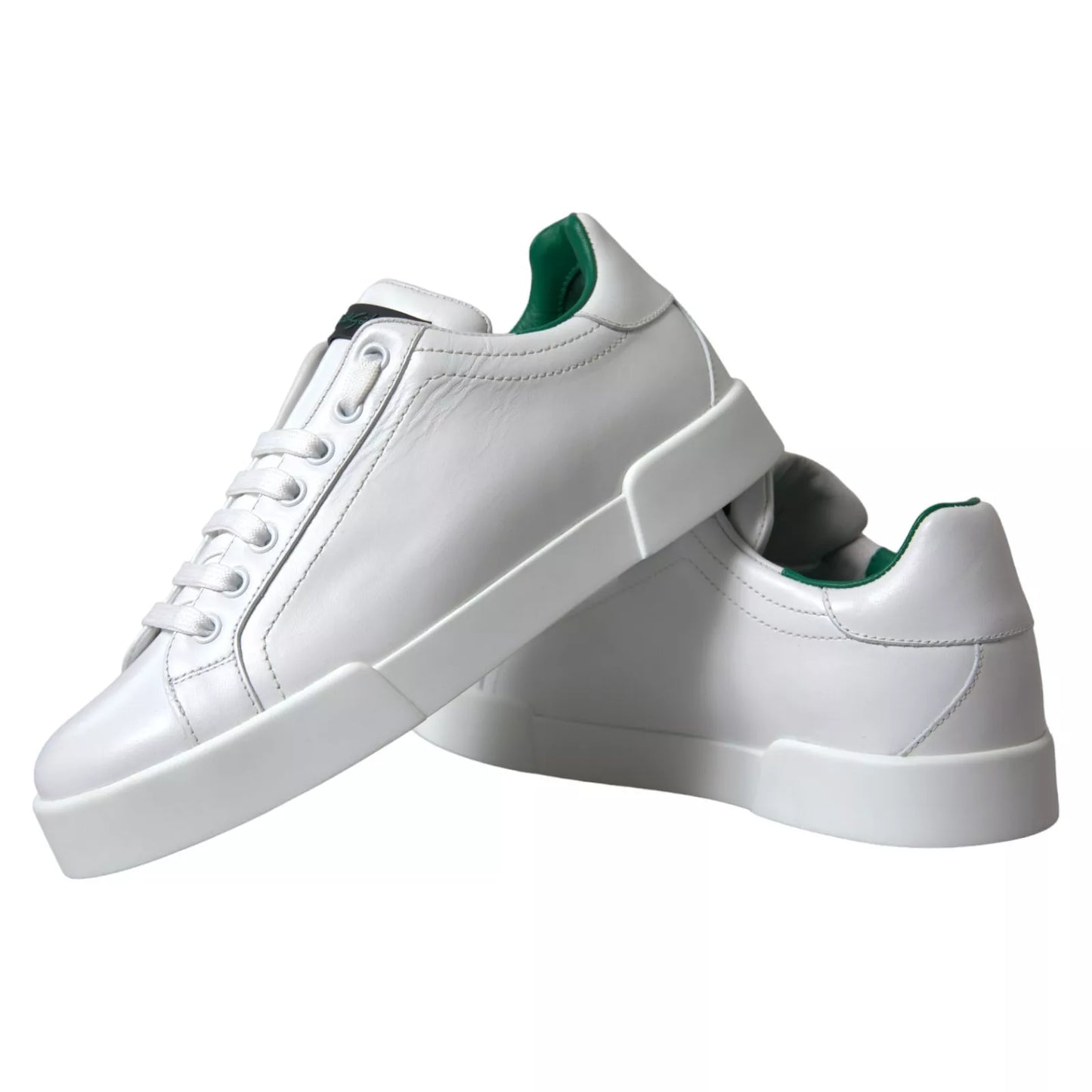 Dolce & Gabbana Weiße Kalbsleder Low Top Sneakers Schuhe