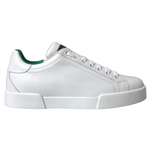 Dolce & Gabbana Weiße Kalbsleder Low Top Sneakers Schuhe