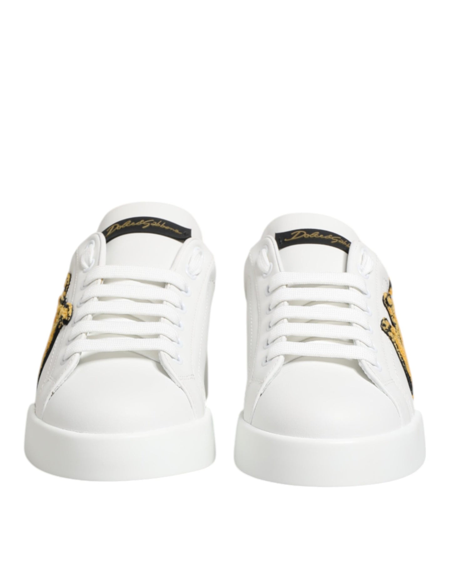 Dolce & Gabbana Weiß Crown Patch Portofino Männer Turnschuhe Schuhe