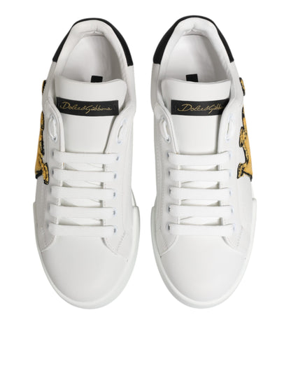 Dolce & Gabbana Weiß Crown Patch Portofino Männer Turnschuhe Schuhe