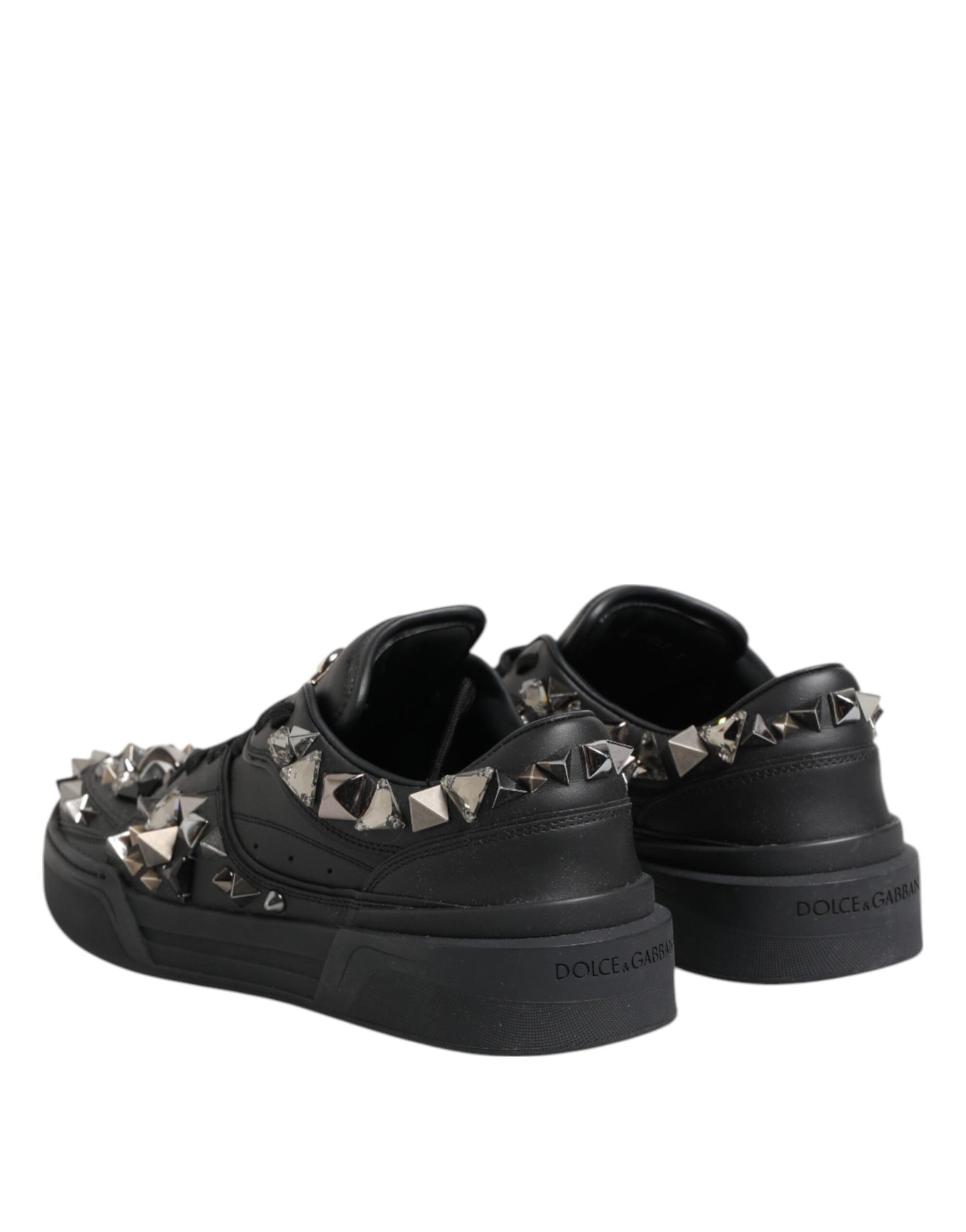 Dolce & Gabbana Schwarz Portofino Nieten Männer Turnschuhe Schuhe