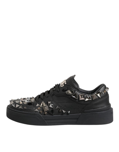 Dolce & Gabbana Schwarz Portofino Nieten Männer Turnschuhe Schuhe