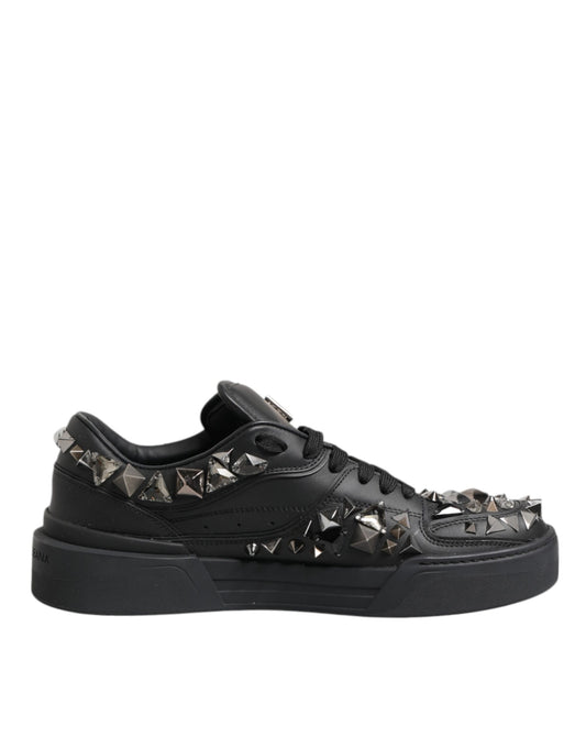 Dolce & Gabbana Schwarz Portofino Nieten Männer Turnschuhe Schuhe