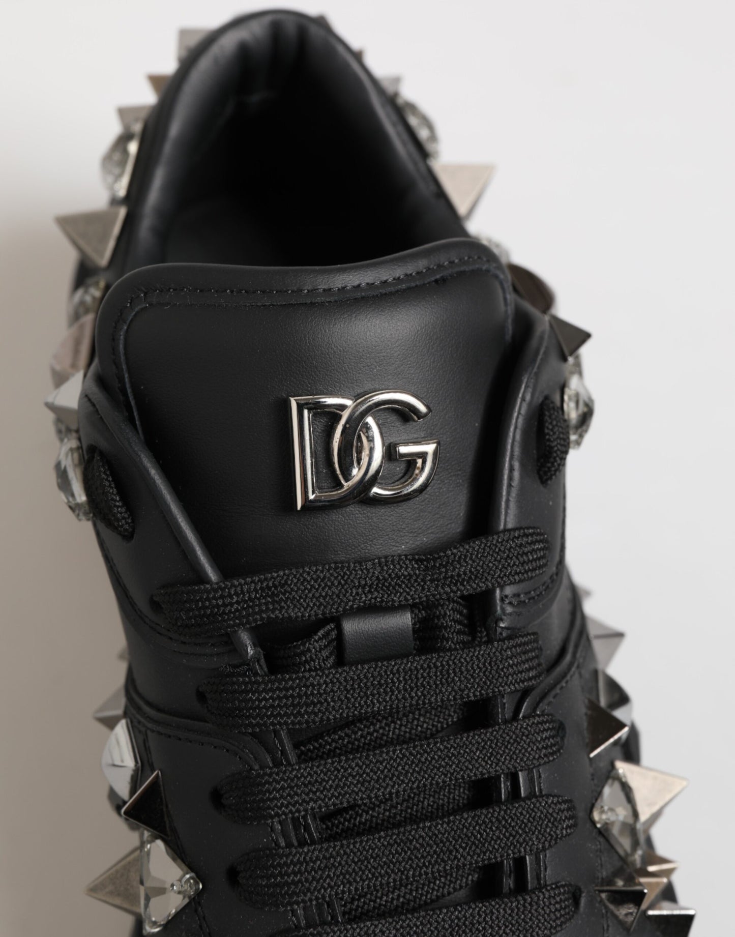 Dolce & Gabbana Schwarz Portofino Nieten Männer Turnschuhe Schuhe