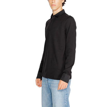Armani Exchange Schwarzes Baumwoll-Langarmshirt