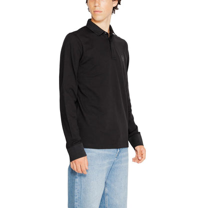 Armani Exchange Schwarzes Baumwoll-Langarmshirt