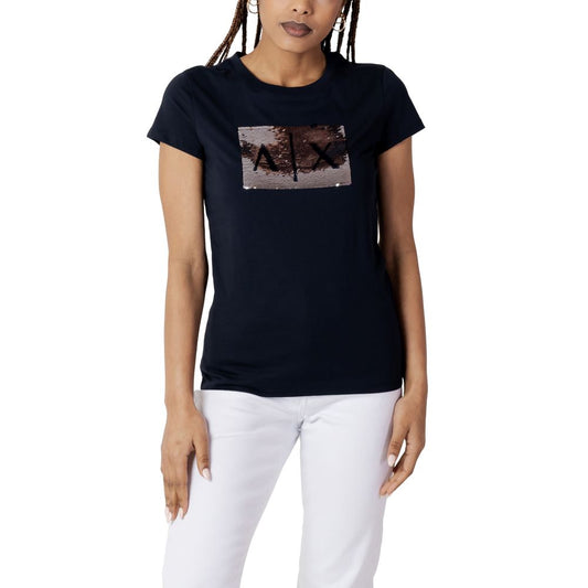 Armani Exchange T-Shirt aus blauer Baumwolle