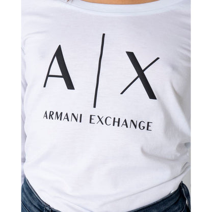 Armani Exchange Weißes Baumwoll-Langarmshirt