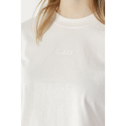 Guess Active T-Shirt aus cremefarbener Baumwolle