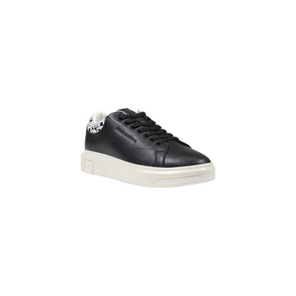 Armani Exchange Schwarzer und weißer Leder-Sneaker