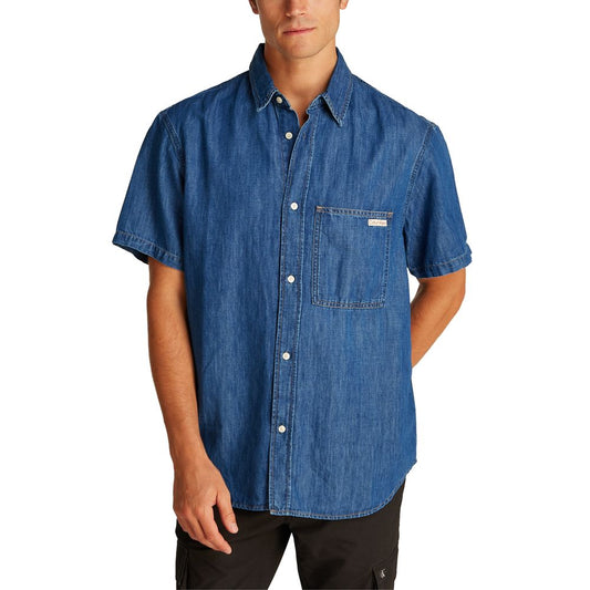 Calvin Klein Jeans Blaues Baumwollhemd