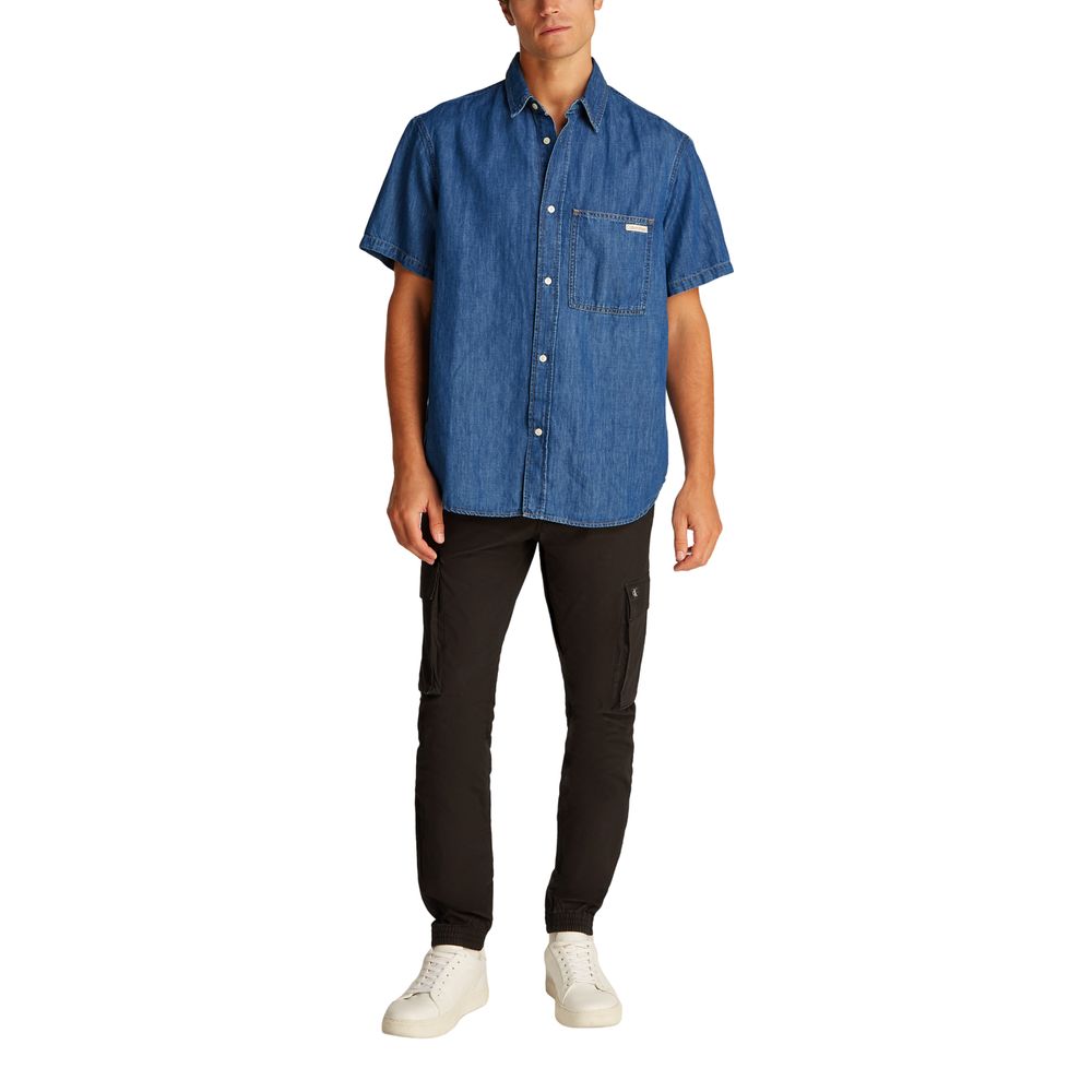 Calvin Klein Jeans Blaues Baumwollhemd