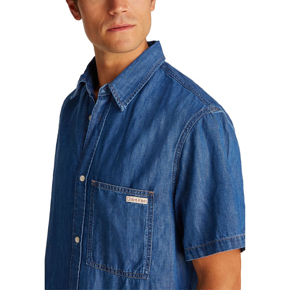 Calvin Klein Jeans Blaues Baumwollhemd