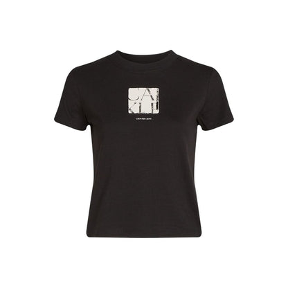 Calvin Klein Jeans Schwarzes T-Shirt aus recycelter Baumwolle