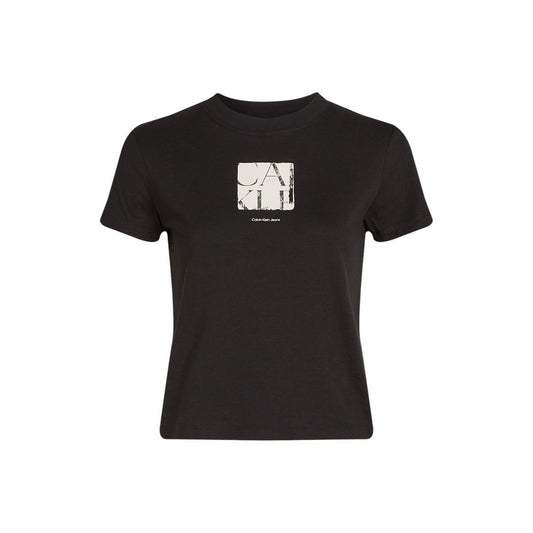 Calvin Klein Jeans Schwarzes T-Shirt aus recycelter Baumwolle