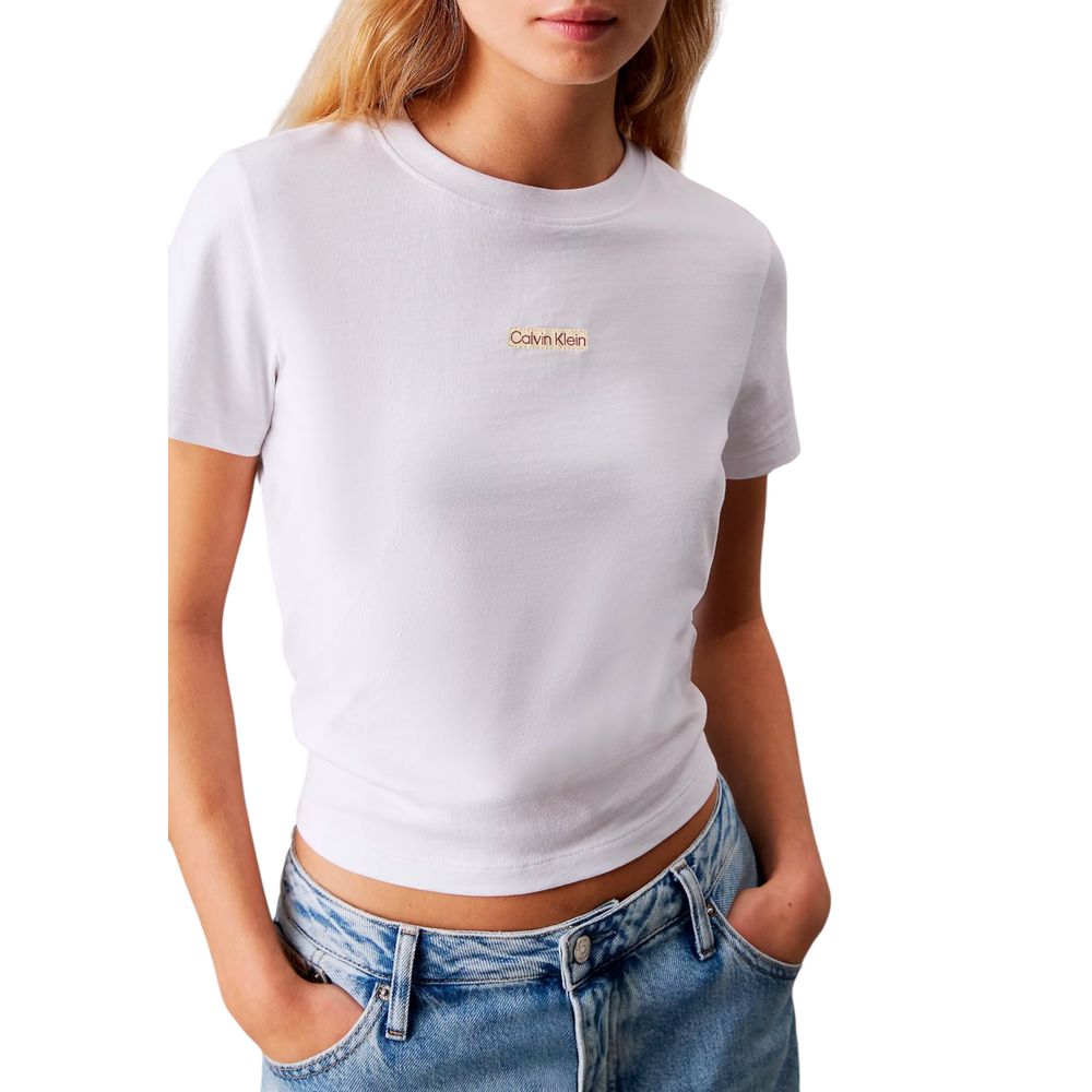 Calvin Klein Jeans Weißes T-Shirt aus recycelter Baumwolle