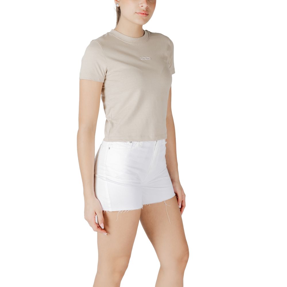 Calvin Klein Jeans Beige T-Shirt aus recycelter Baumwolle