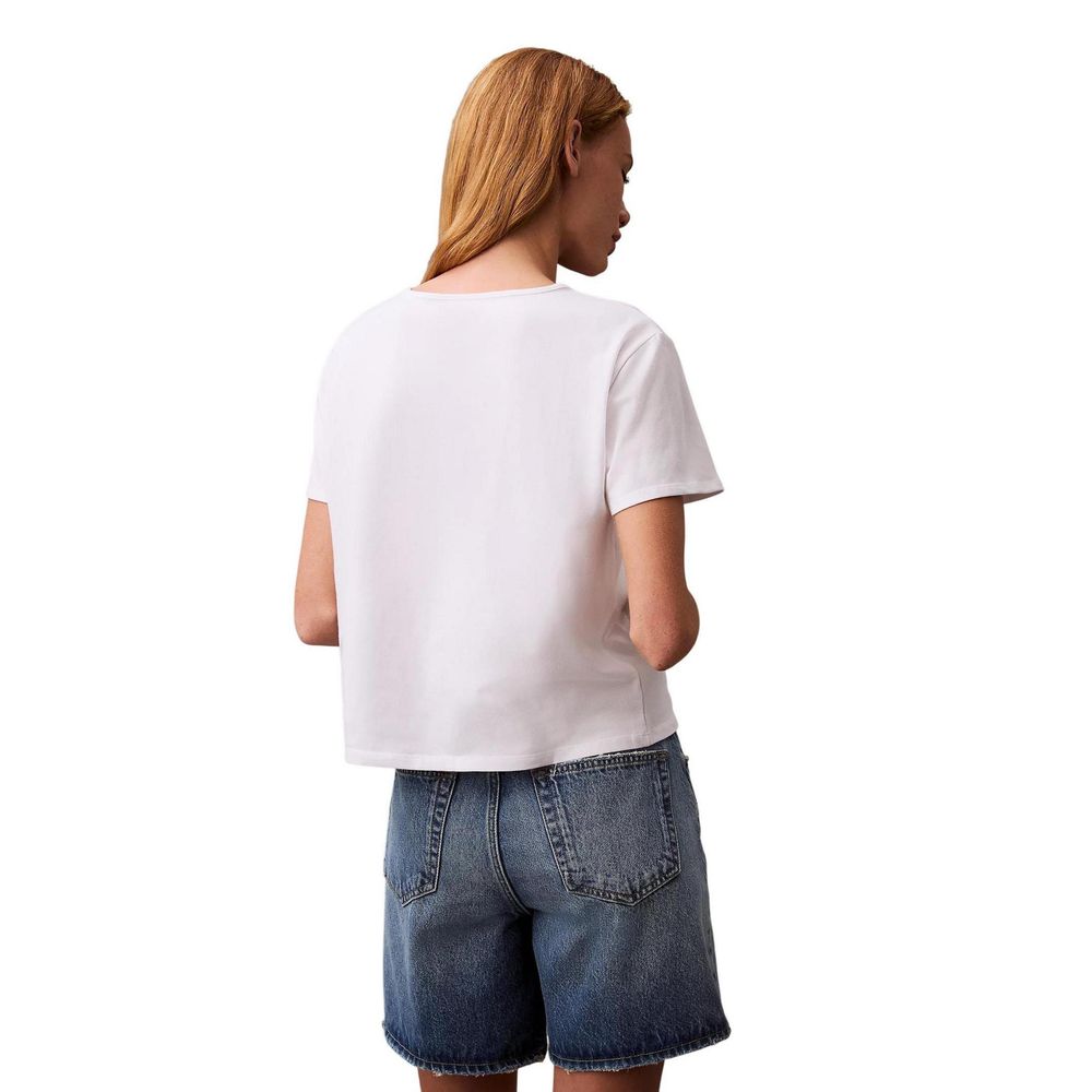 Calvin Klein Jeans Weißes T-Shirt aus recycelter Baumwolle