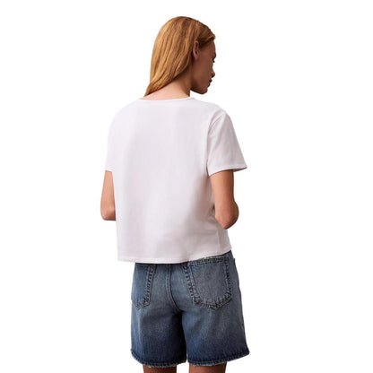 Calvin Klein Jeans Weißes T-Shirt aus recycelter Baumwolle