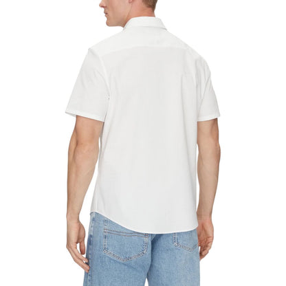 Calvin Klein Weißes Bio-Baumwoll-Kurzarmhemd
