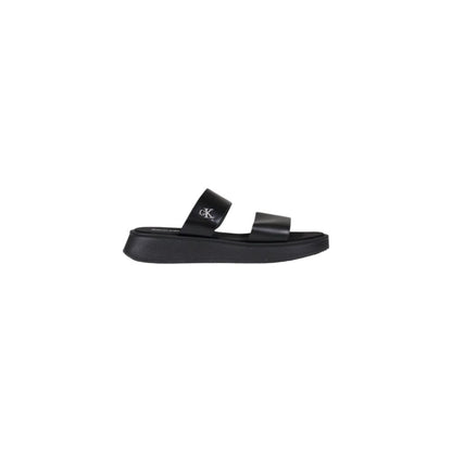 Calvin Klein Jeans Schwarze Leder-Sandale