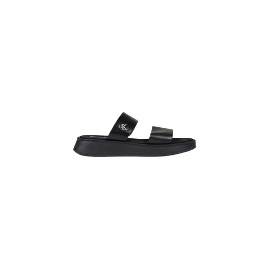 Calvin Klein Jeans Schwarze Leder-Sandale