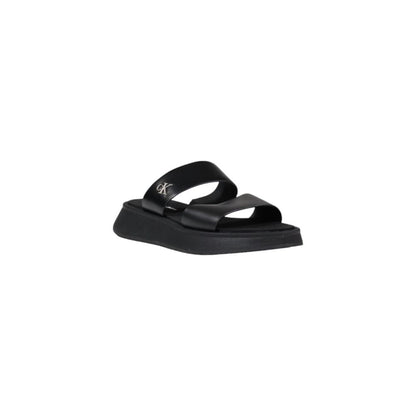 Calvin Klein Jeans Schwarze Leder-Sandale