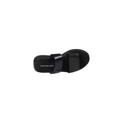 Calvin Klein Jeans Schwarze Leder-Sandale