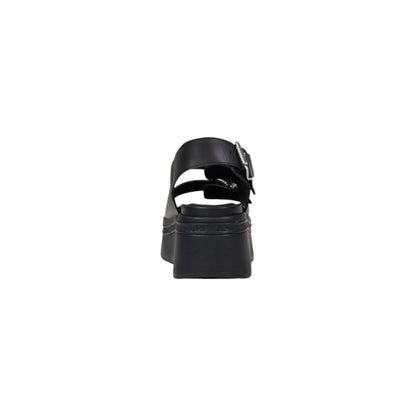 Tommy Hilfiger Jeans Schwarze Leder-Sandale
