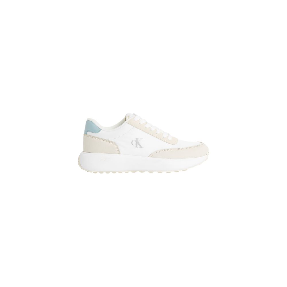 Calvin Klein Jeans Cremefarbene Leder-Sneaker